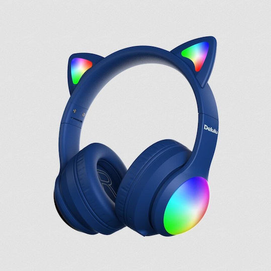 Kiddoboo Delulu Bluetooth Wireless Over Ear Headphones with 8 hours of Operation Blue