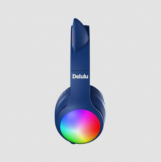 Kiddoboo Delulu Bluetooth Wireless Over Ear Headphones with 8 hours of Operation Blue
