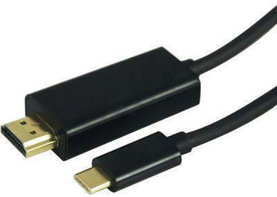 Typec Cable HDMI male - USB-C male 1.5m Μαύρο