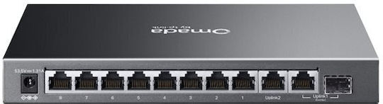TP-LINK Omada ES210GP Combo v1 Verwaltet L2 PoE+ Switch mit 9 Ports Gigabit (1Gbps) Ethernet und 1 SFP Port