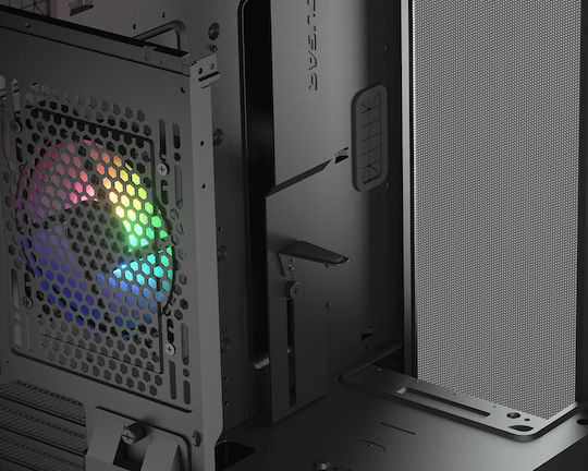 Cougar Duoface Pro RGB Геймърско бюро Midi Tower Компютърна кутия със страничен прозорец Черен