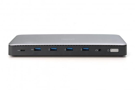 Digitus USB-C Docking Station with HDMI/DisplayPort 4K PD Ethernet and Support for 3 Monitors Gray (DA-70918)