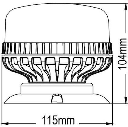 LED Червен Маяк 3 Функции Магнит Вендуза 12v24v