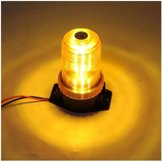 LED Маяк Мигащ С Винтове Оранжев 12v24v