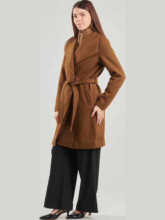 Damen Braun Mantel mit Gürtel