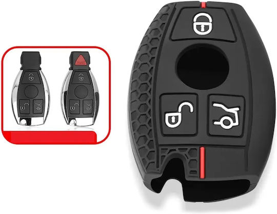 Silicone Key Case 3 Buttons Mercedes Benz Black