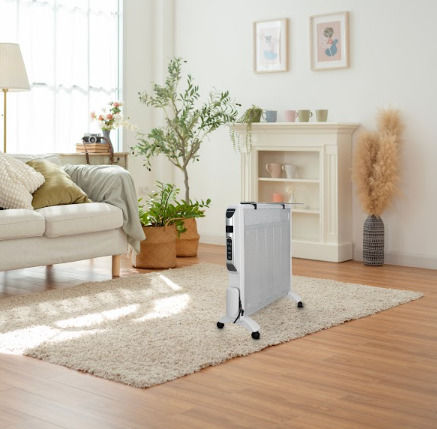 Morris Floor Convector Heater 2500W Mica with Electronic Thermostat 66.5x64.5cm White
