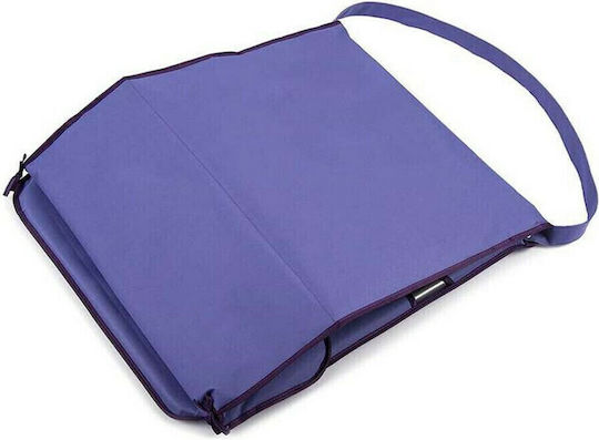 Summer Club Blue Foldable Metallic Beach Sunbed with Pillow 165x54x38cm