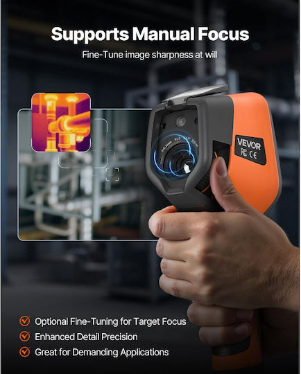 Cameră Termică Vevor Rezoluție IR 384 X 288 Cameră Termică Portabilă Cameră de Imagini Termice Cameră Optică 5mp Imagini În Infraroșu Rată de Reîmprospătare 30hz Ecran Tactil de 3,5 Inchi 4°F Până la 1022°F Suport Wifi