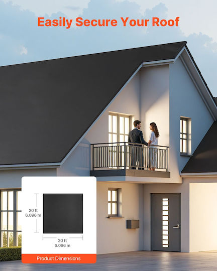 Vevor GBJ2020FT000BLL6T001V0 Ύφασμα Εδαφοκάλυψης 20x20m Μαύρο