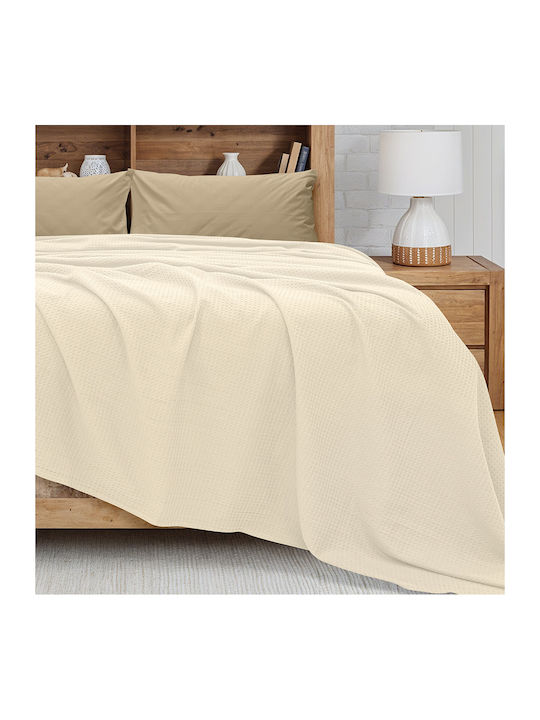 Lino Home Cocoon Pique Blanket Double 240x260cm Ecru