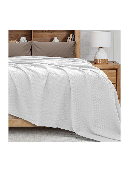 Lino Home Cocoon Piqué Decke Übergröße 220x240cm Weiß