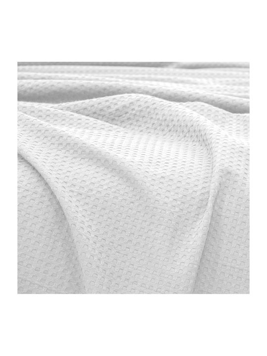 Lino Home Cocoon Piqué Decke Übergröße 220x240cm Weiß