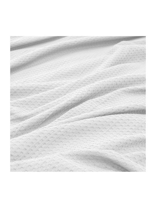Lino Home Cocoon Piqué Decke Übergröße 220x240cm Weiß
