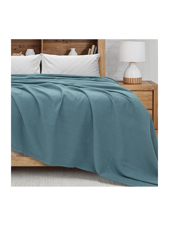 Lino Home Cocoon Одеяло Пике Свръхголямо 240x260см Петролено