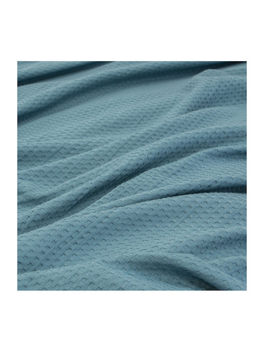 Lino Home Cocoon Одеяло Пике Свръхголямо 240x260см Петролено