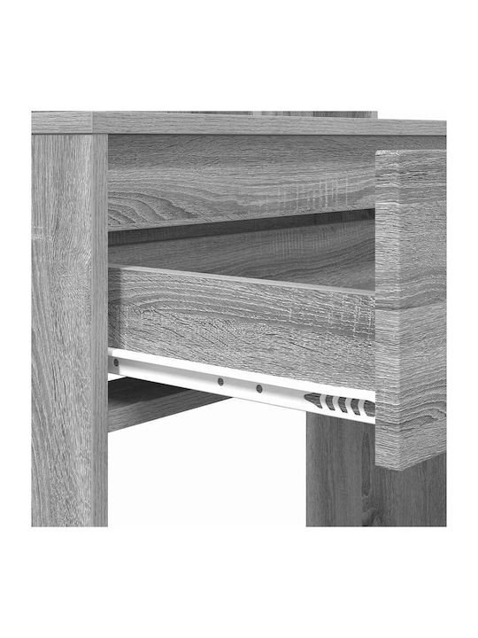 Floor-standing Bedroom Makeup Dressing Table Wooden Grey with Mirror 80x39.5x135cm