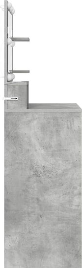 Masută De Toaletă De Podea Din Lemn Gri Cu Oglindă 60x39.5x135cm