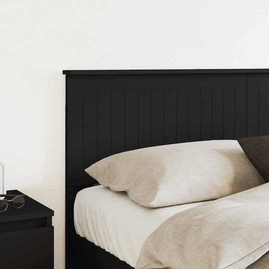 vidaXL Hölzernes Kopfstütze für Bett Schwarz Eichenholz 150x100cm