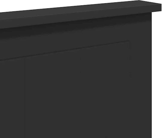 vidaXL Hölzernes Kopfstütze für Bett Schwarz Eichenholz 150x100cm