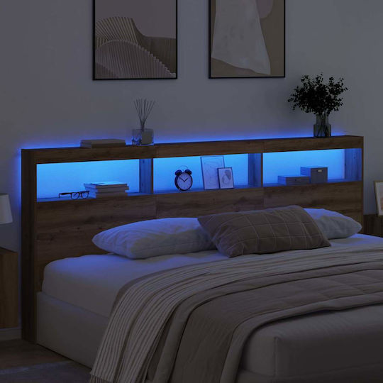 vidaXL Wooden Bed Headboard Artisan Oak 220x102cm