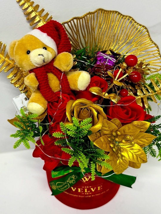 Velve Weihnachtsdekoration Blume Beleuchtet Länge 13cm.