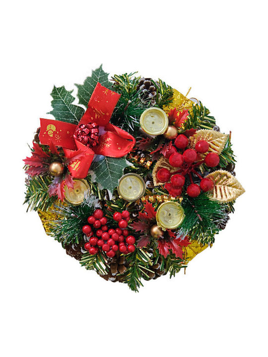 Velve Crăciun Decorativ Coroană de flori cu Diametru 22cm.