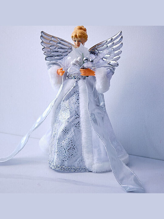 Weihnachtsfiguren Weihnachtsbaumspitze Silber 30cm