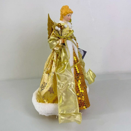 Decorațiune De Crăciun Regina Zăpezii Vârf De Brad Auriu 30cm