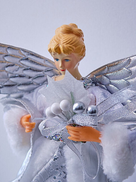 Weihnachtsfiguren Weihnachtsbaumspitze Silber 30cm
