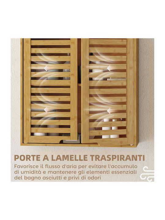 HomCom Oglindă de Baie cu Raft & Dulap 60x20cm