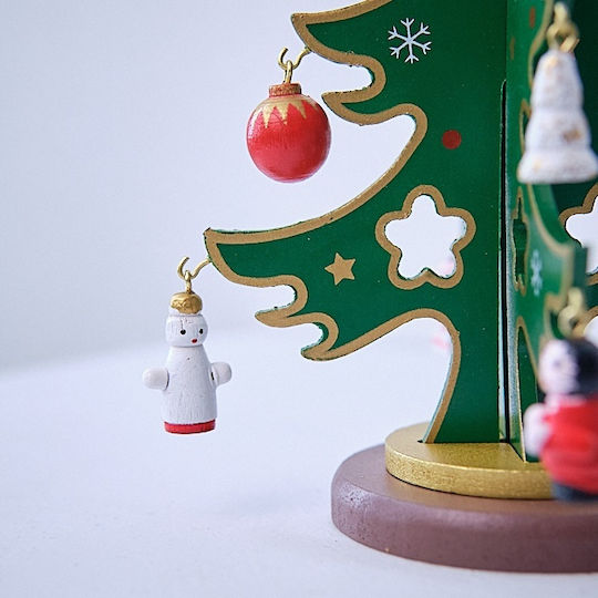 Christmas Decoration Musical Tree-shaped Box Miniature Baubles Green 25 X 11cm Velve