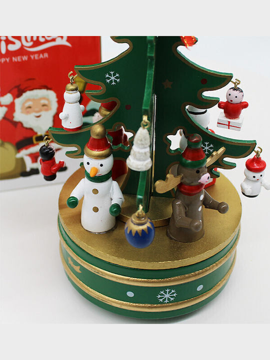 Weihnachtsdekorationen mit Bäumen Musikdose Karussell Typ Kleiner Weihnachtsbaum Fiktive Charaktere Grünes