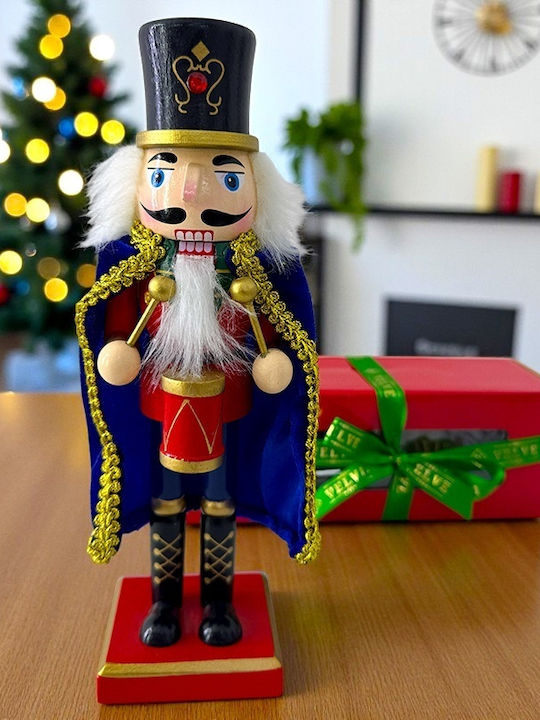 Velve Nutcracker de Crăciun Lemn Albastru