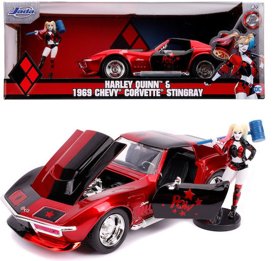 Jada Toys DC Comics Harley Quinn Harley Quinn 1969 Chevy Corvette Vehicle Replica Scale 1:24