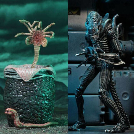 Neca Alien Blue Alien Warrior & Egg Face Hugger 1986 Action Figure Height 23cm Scale 1:10