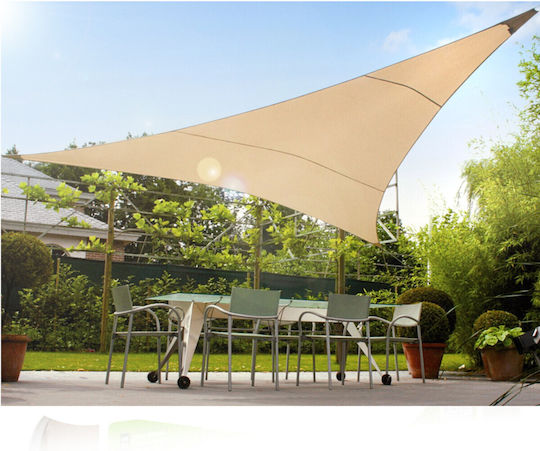 Green Blue Triangle Shade Sail Beige 3.6m 160gr/m²