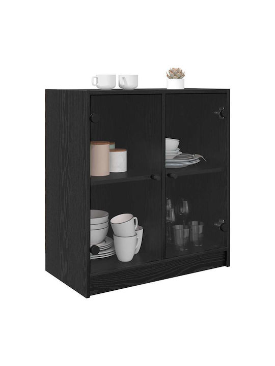Витрина за дневна от ПДЧ със стъкло Черна Бук 68x37x75.5см