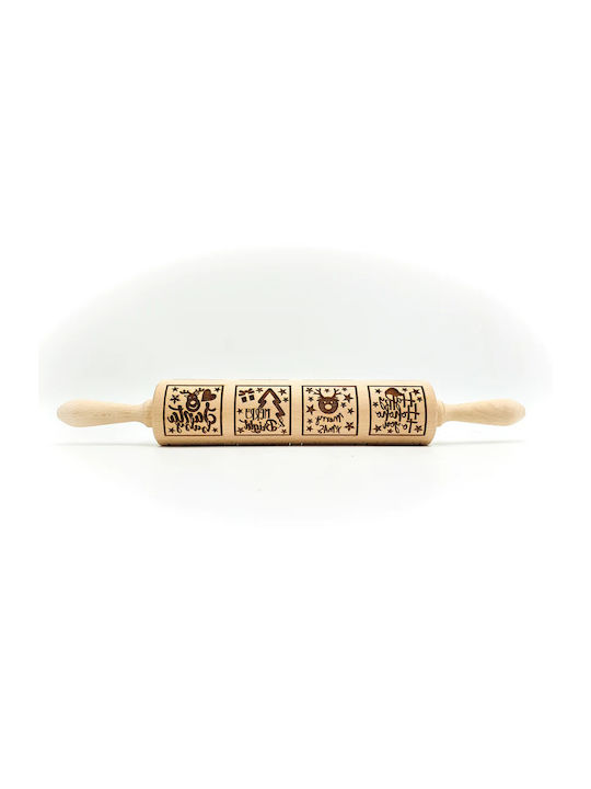 FunnyBaker Christmas Rolling Pin Wooden