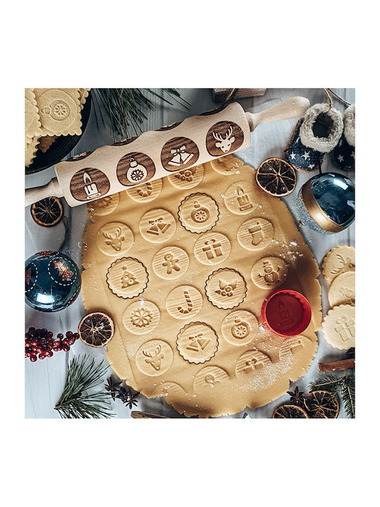 FunnyBaker Коледна Дървена Ролка