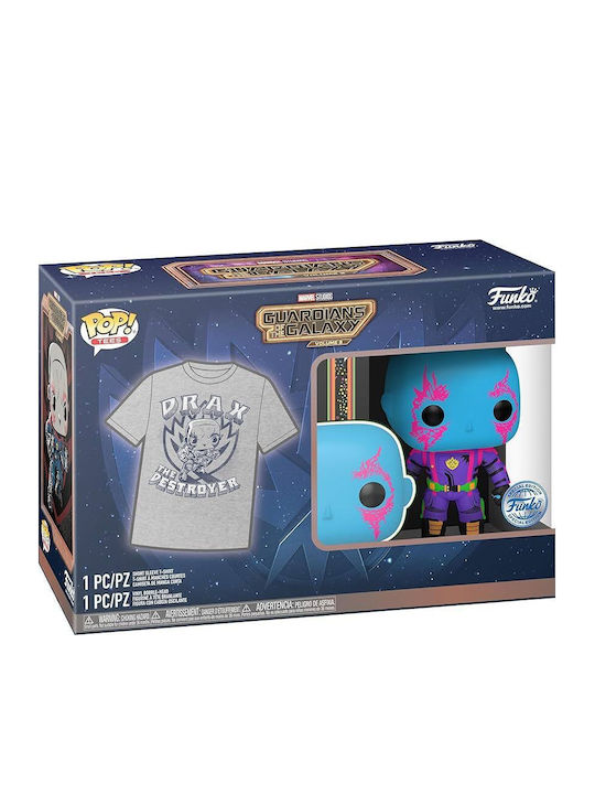 Funko Pop! Tees Marvel: Marvel - Tee Adult: Guardians of the Galaxy Volume 3 - Drax (Blacklight) Vinyl Figure and T-Shirt (XL) (Schwarzlicht) Sonderausgabe