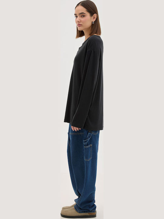 Langarmbluse Black