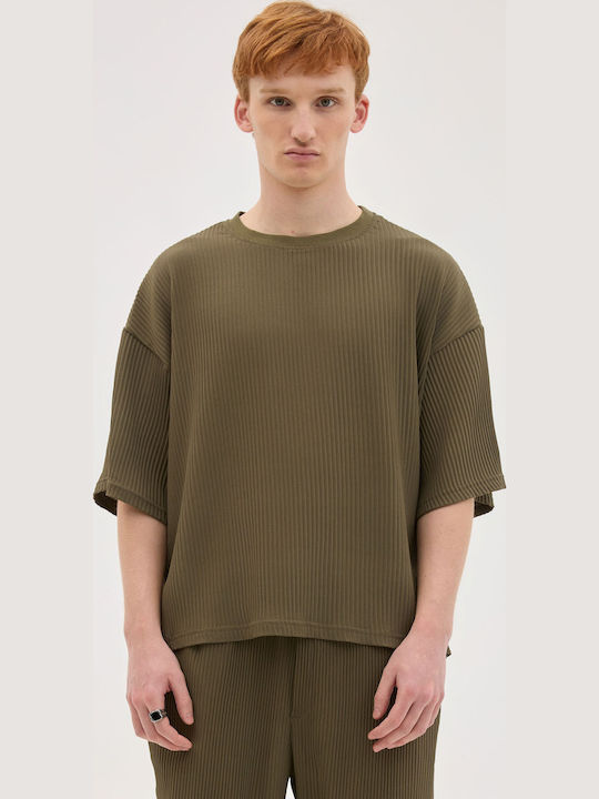 Men's Short Sleeve Khaki Blouse