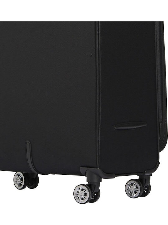 Diplomat Small The Atlanta Collection Cabin Fabric Black Suitcase With 4 Wheels Height 55cm