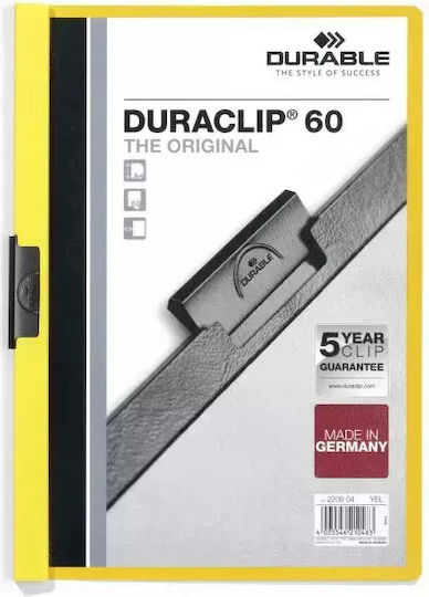 Durable Clipboard with Clip for Paper A4 Yellow 1pcs
