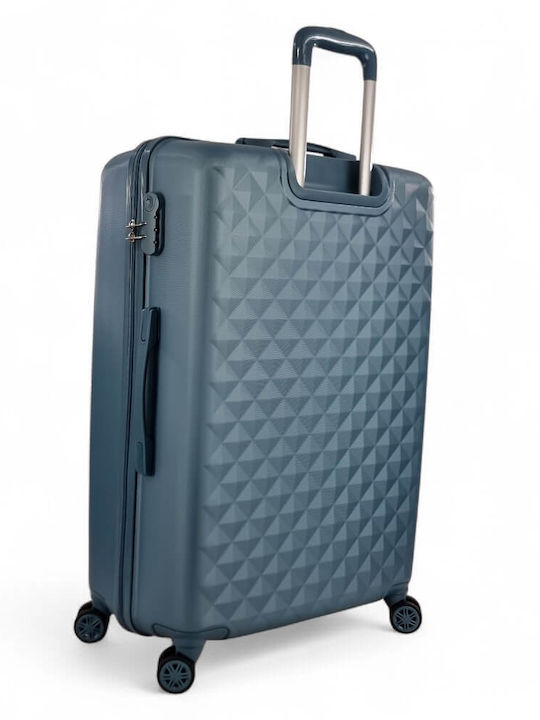 Playful Bags Large Travel Suitcase Hard Light Blue with 4 Wheels Height 72cm