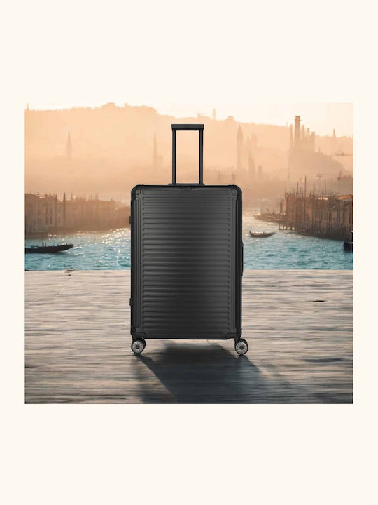 Travelite Next Μεγάλη Βαλίτσα Ταξιδίου Σκληρή Μαύρη με 4 Ρόδες Ύψους 77εκ.