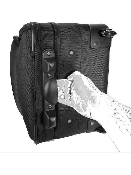 Bartuggi 008-158 Cabin Hard Travel Suitcase Black with 2 Wheels Height 42cm