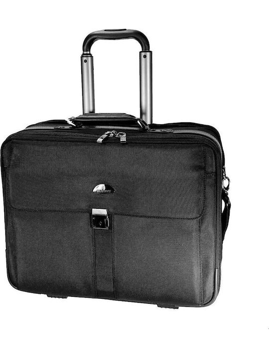 Bartuggi 008-301 Cabin Hard Black Suitcase With 2 Wheels Height 47cm