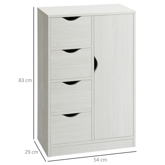 HomCom Ντουλάπι Μπάνιου 54x29x83cm Λευκό